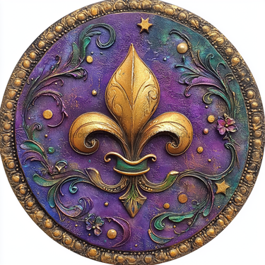 Mardi Gras Sign, Fleur De Lis Sign, DCO-13143, Sign For Wreath, 10